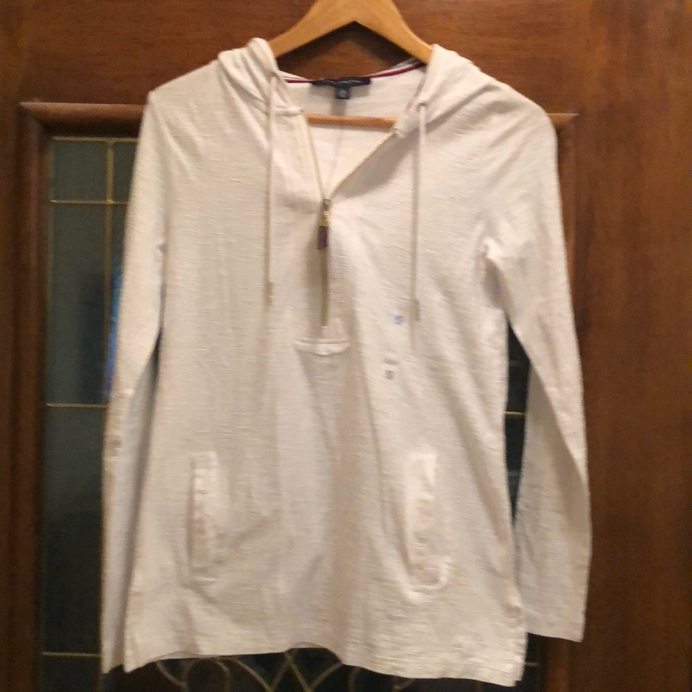Tommy Hilfiger white hooded shirt